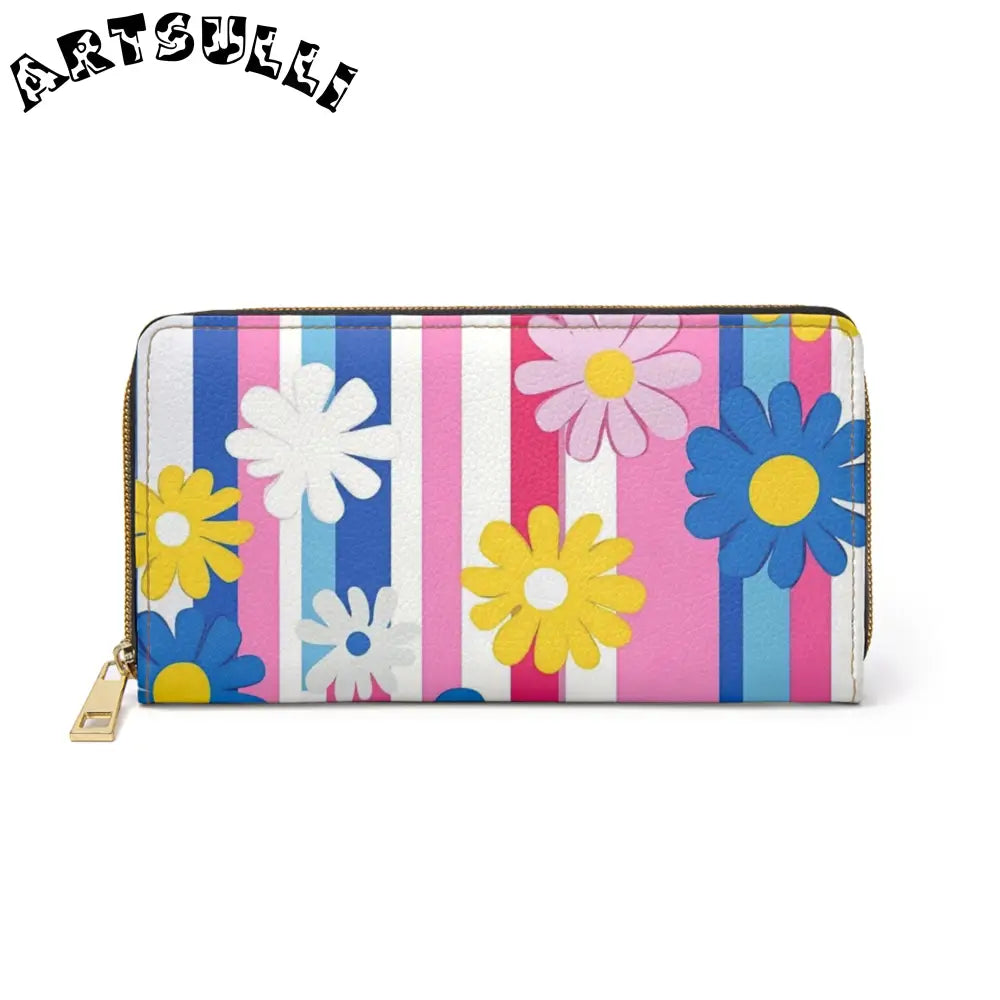 Flowers x Stripes Wallet for Credit Cards, Artsulli - Art is Long, Life is Short, Accessories, Size, One size, Color, White, , , 56121165704314