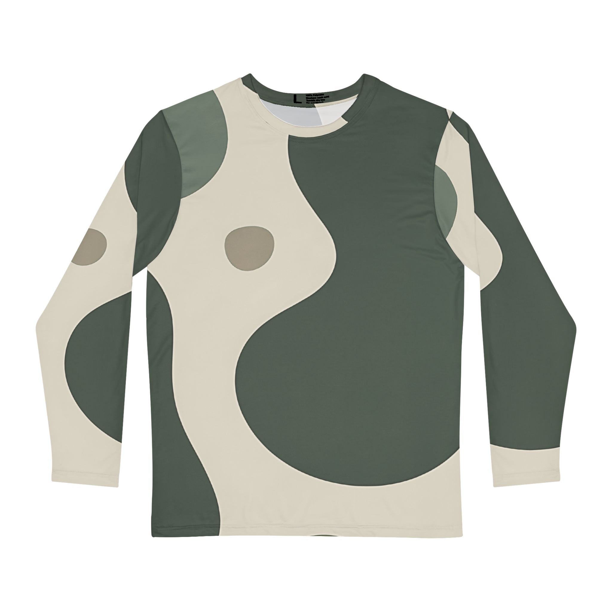 Printify Flowing Green Abstract Long Sleeve Tee 2025