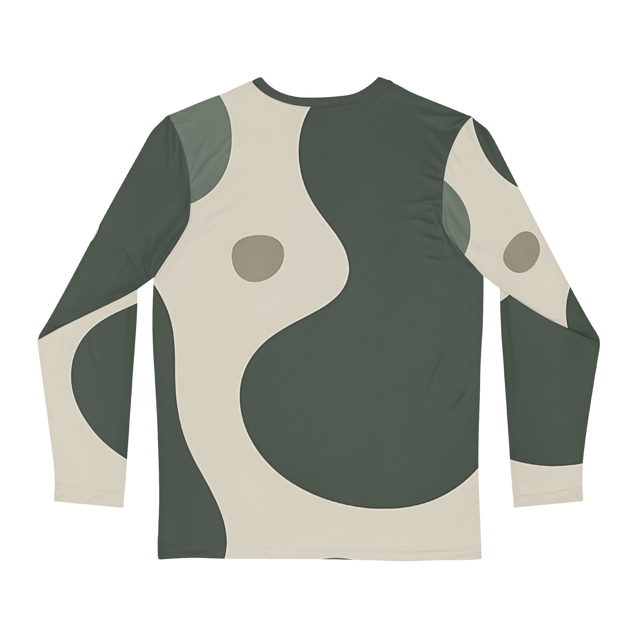 Flowing Green Abstract Long Sleeve Tee, Artsulli - Art is Long, Life is Short, All Over Prints, , , , , , , 