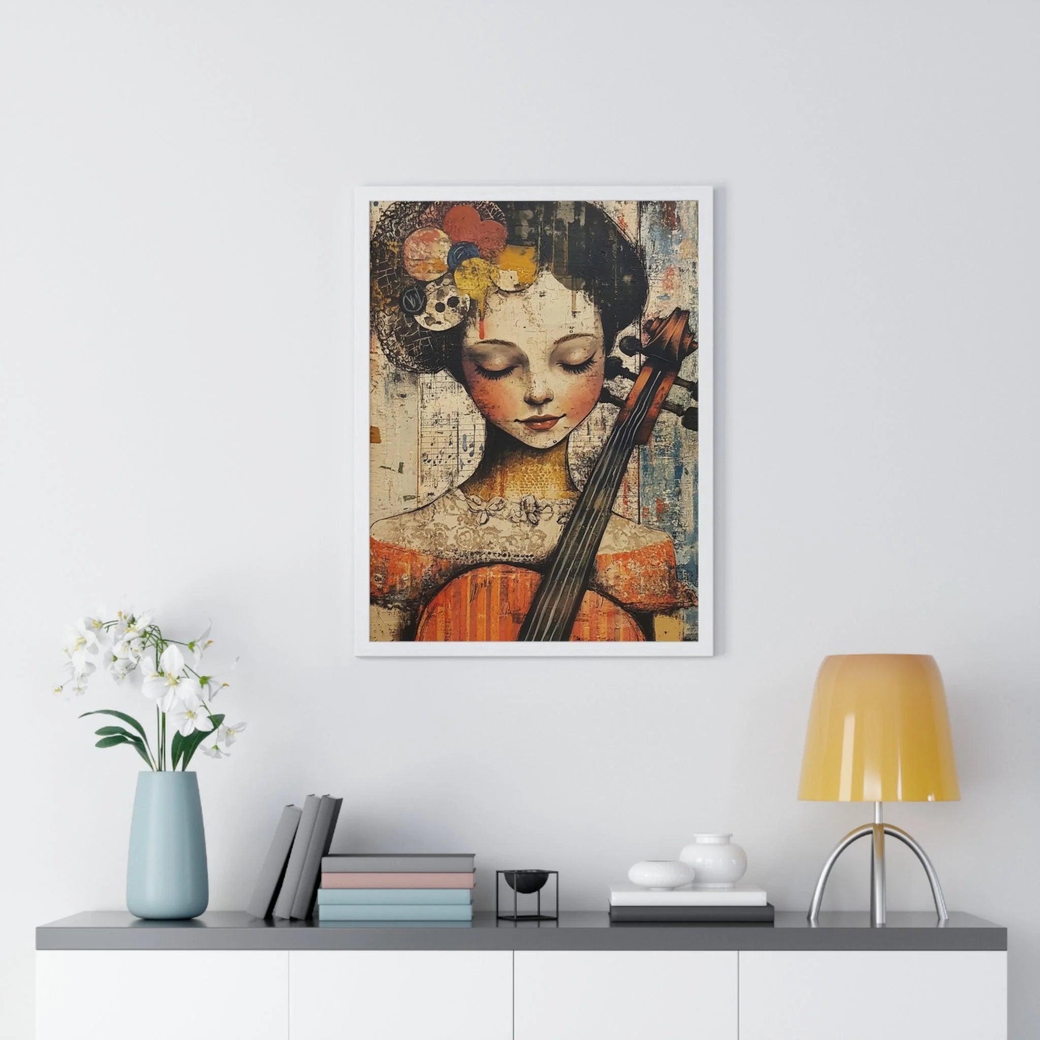 Buy The Best vintage-style cello art print By Artsulli x Color Printify - Framed Abstract Musician Artistic Work - 2025