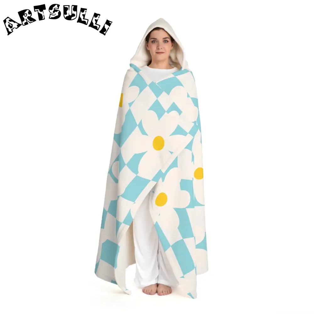 Fuzzy Warmth Floral Hooded Sherpa Blanket, Artsulli - Art is Long, Life is Short, All Over Prints, , , , , , , 