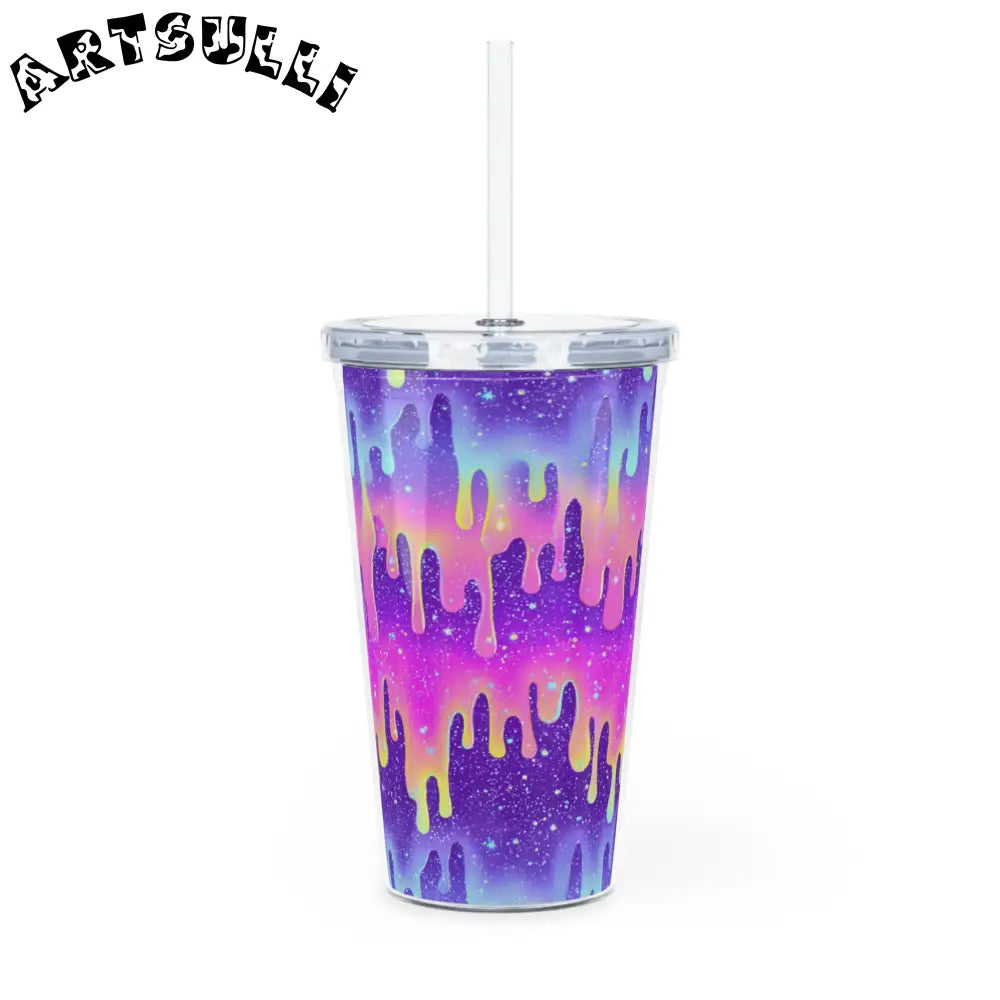 Galaxy Paint Drip Plastic Tumbler, Artsulli - Art is Long, Life is Short, Mug, , , , , , , 