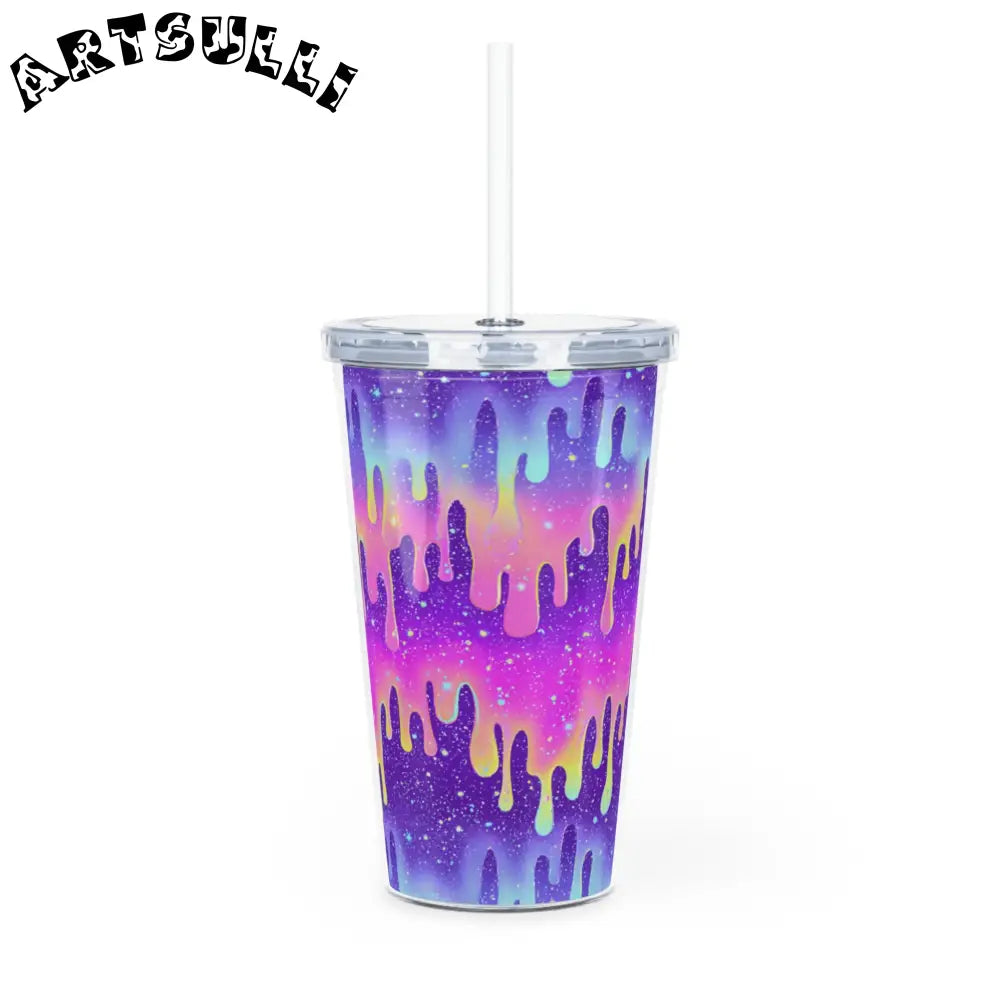 Galaxy Paint Drip Plastic Tumbler, Artsulli - Art is Long, Life is Short, Mug, , , , , , , 