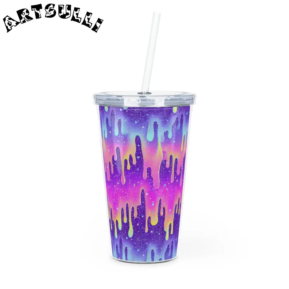 Galaxy Paint Drip Plastic Tumbler, Artsulli - Art is Long, Life is Short, Mug, Size, 20oz, Color, Transparent, , , 33783887324340120463