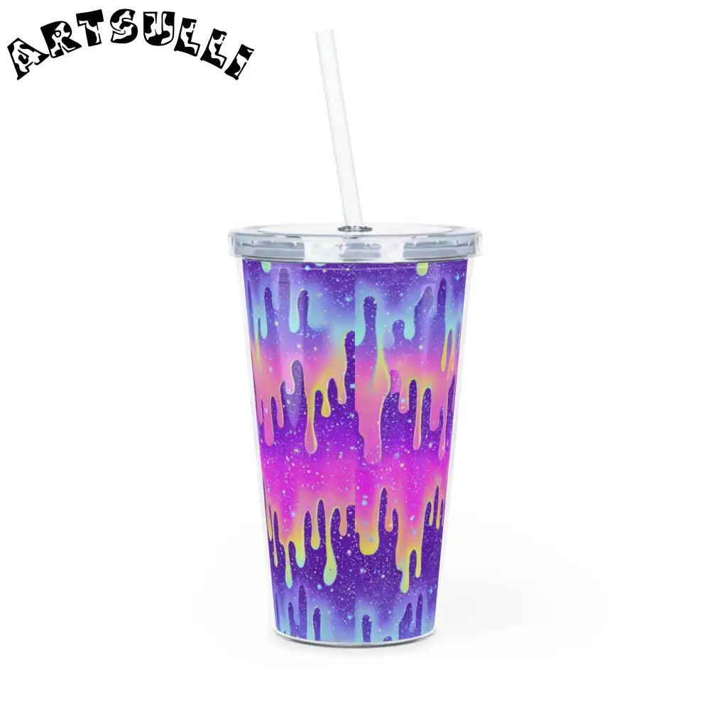 Galaxy Paint Drip Plastic Tumbler, Artsulli - Art is Long, Life is Short, Mug, , , , , , , 