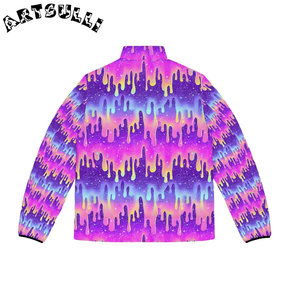 Galaxy Paint Drip Puffer Jacket, Artsulli - Art is Long, Life is Short, All Over Prints, , , , , , , 