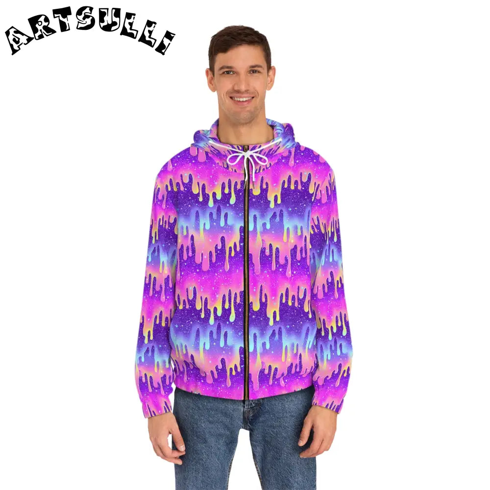 Galaxy Paint Drip Zip Hoodie, Artsulli - Art is Long, Life is Short, All Over Prints, , , , , , , 