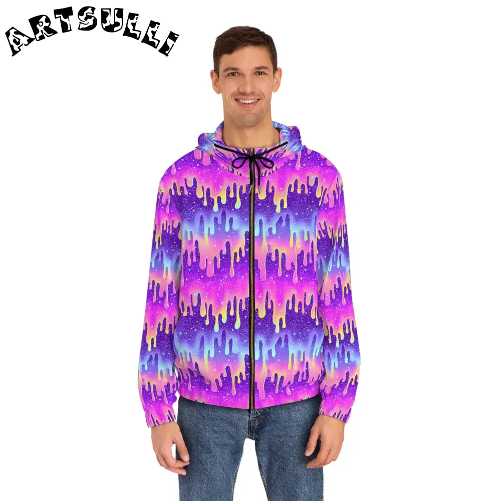 Galaxy Paint Drip Zip Hoodie, Artsulli - Art is Long, Life is Short, All Over Prints, , , , , , , 