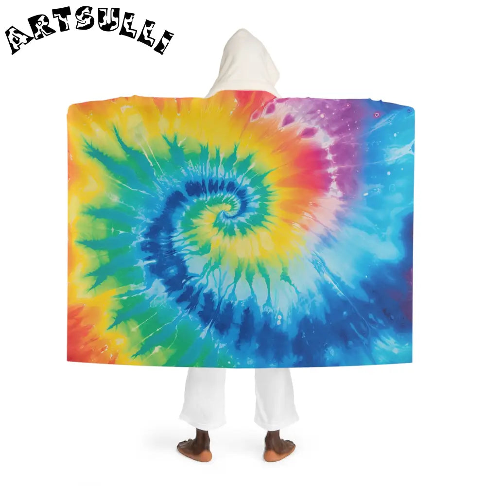 Galaxy Tie Dye Hooded Sherpa Fleece Blanket, Artsulli - Art is Long, Life is Short, All Over Prints, , , , , , , 