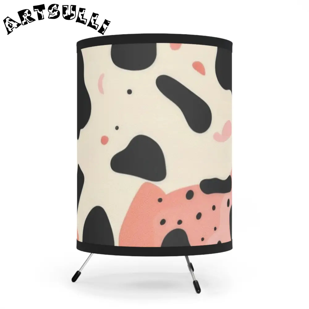 Galvanized Steel Tripod Lamp with Cow Print Shade, Artsulli - Art is Long, Life is Short, Home Decor, , , , , , , 
