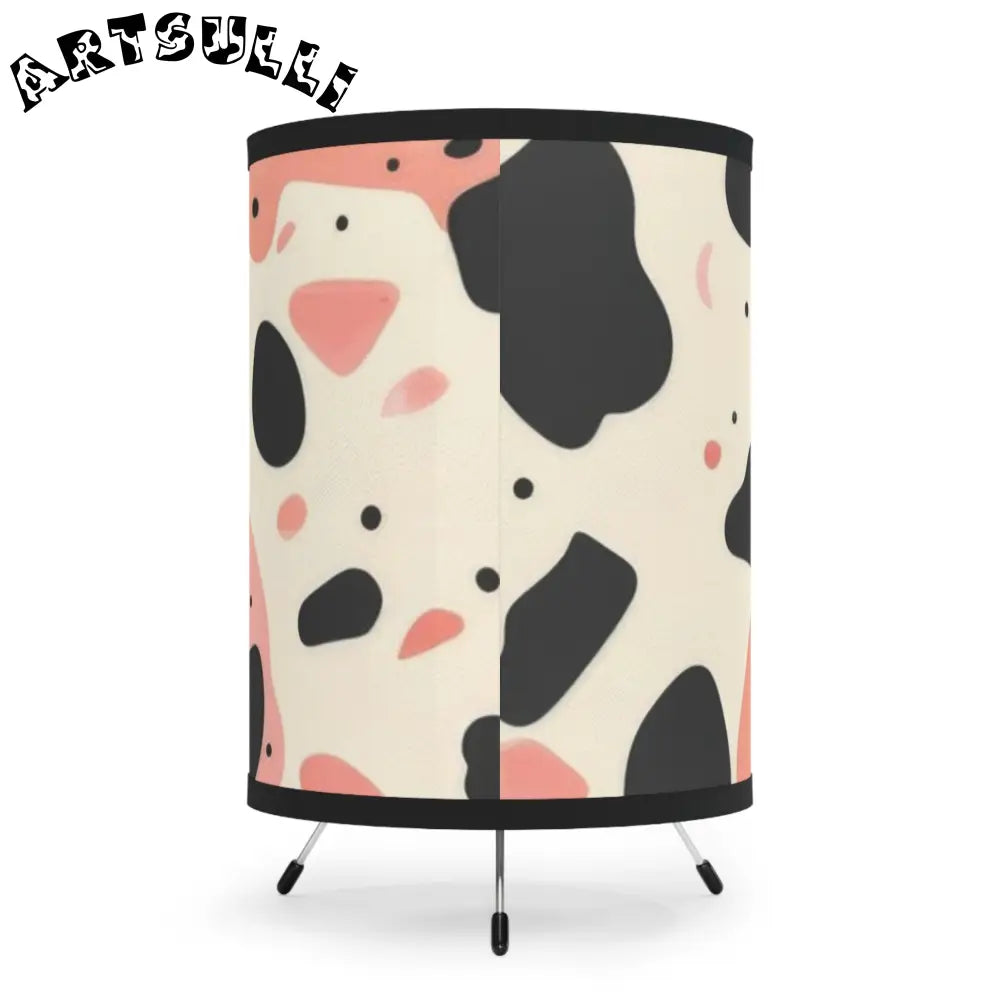 Galvanized Steel Tripod Lamp with Cow Print Shade, Artsulli - Art is Long, Life is Short, Home Decor, , , , , , , 