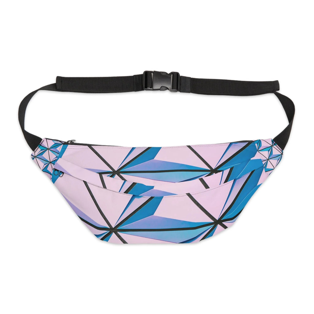 Geometric Blue and Pink Fanny Pack, Artsulli - Art is Long, Life is Short, Bags, Size, 8" × 9" × 4'', , , , , 11657722863008160085