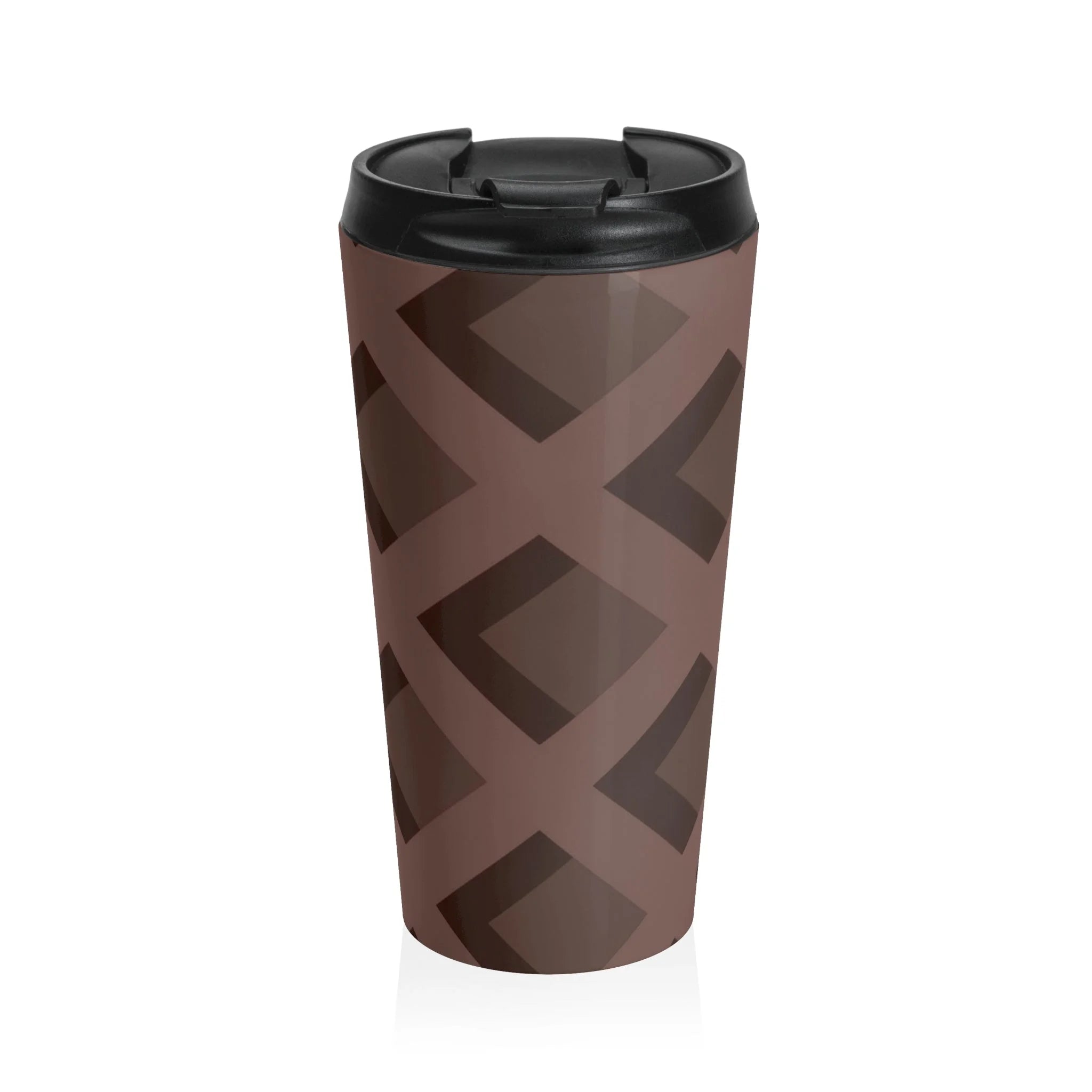 JAKKOUTTHEBXX Geometric Brown Stainless Steel Travel Mug 2025