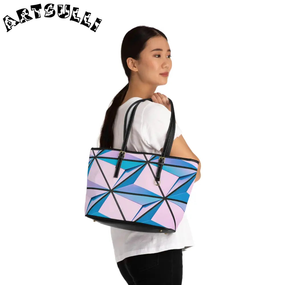 Geometric Pattern PU Leather Shoulder Bag, Artsulli - Art is Long, Life is Short, Bags, , , , , , , 