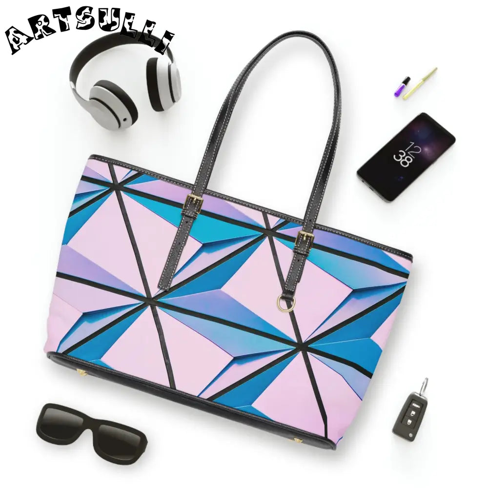 Geometric Pattern PU Leather Shoulder Bag, Artsulli - Art is Long, Life is Short, Bags, , , , , , , 