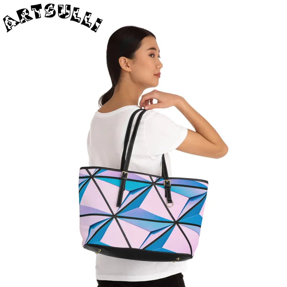 Geometric Pattern PU Leather Shoulder Bag, Artsulli - Art is Long, Life is Short, Bags, , , , , , , 