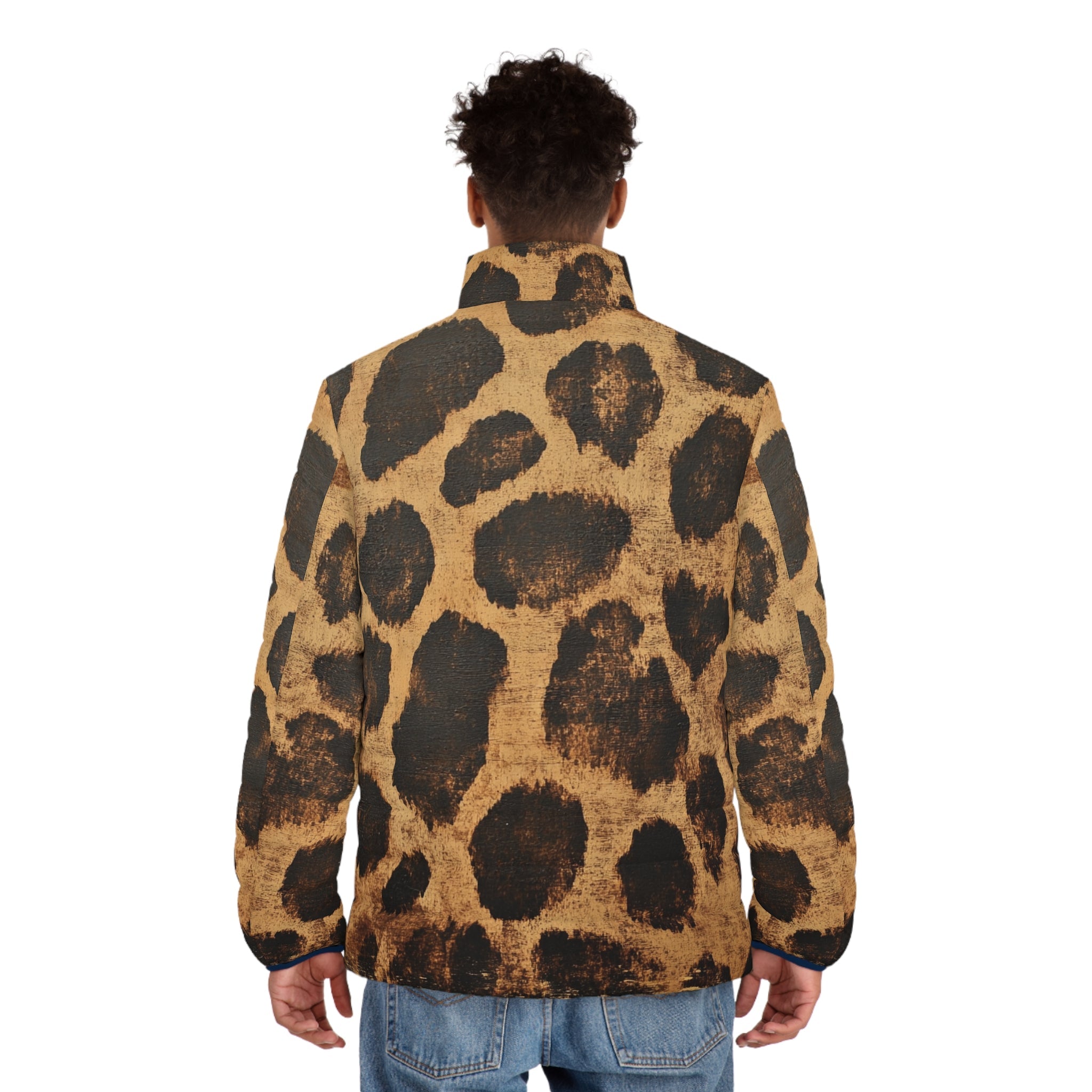 Giraffe Print Puffer Jacket, Artsulli - Art is Long, Life is Short, All Over Prints, , , , , , , 