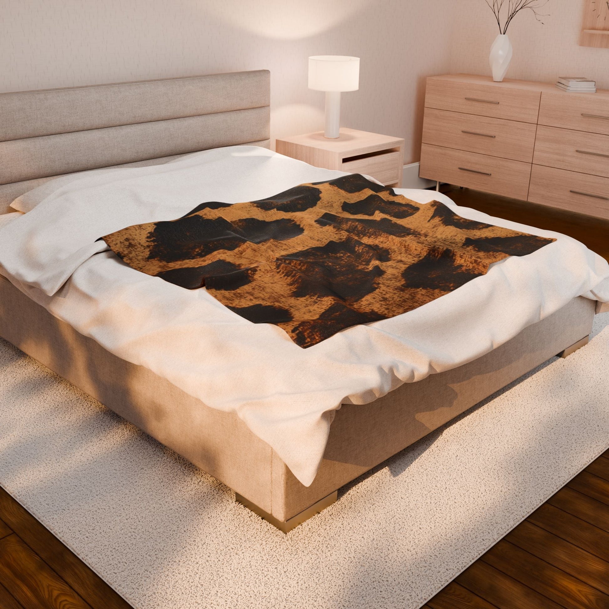 Giraffe Print Velveteen Blanket, Artsulli - Art is Long, Life is Short, All Over Prints, , , , , , , 