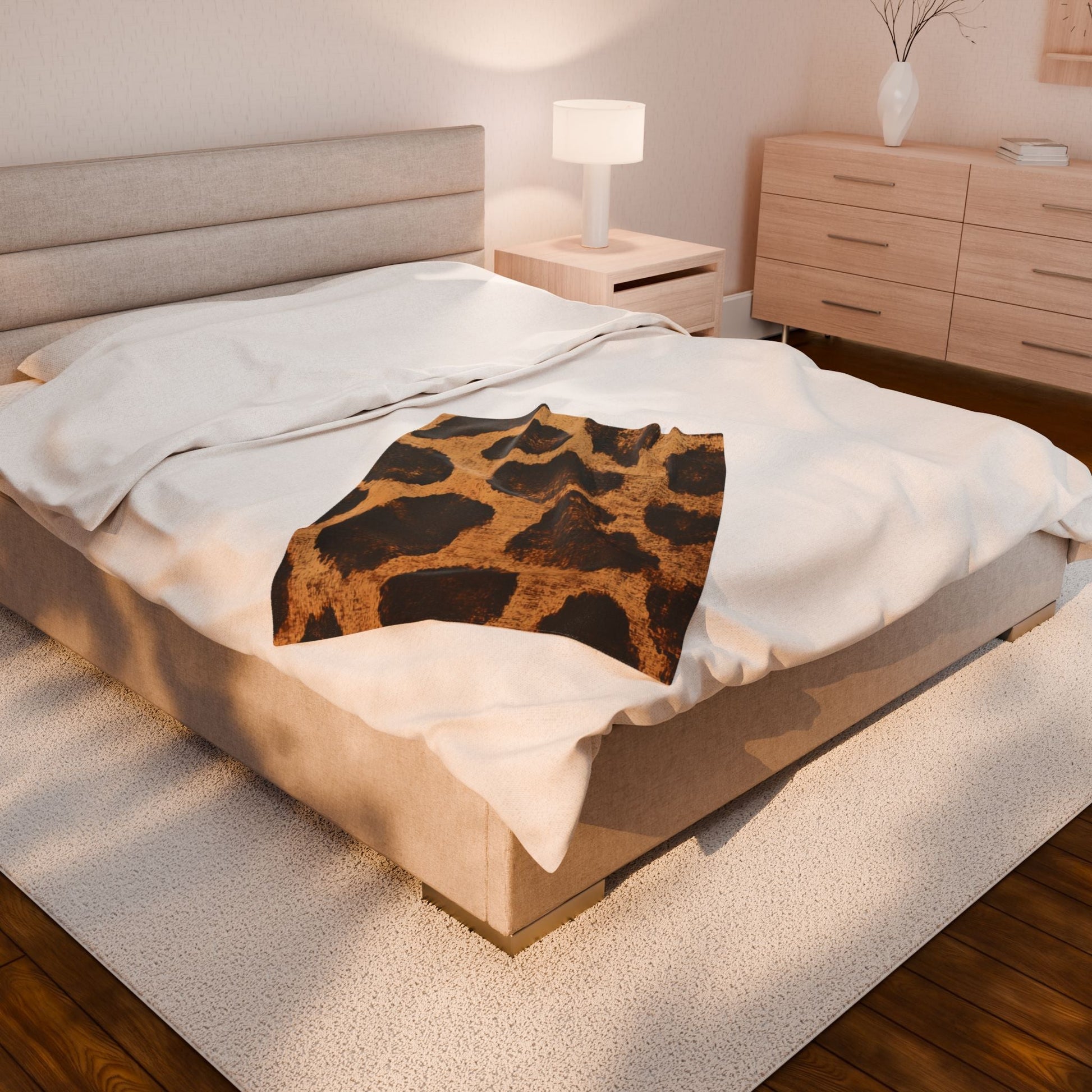 Giraffe Print Velveteen Blanket, Artsulli - Art is Long, Life is Short, All Over Prints, , , , , , , 