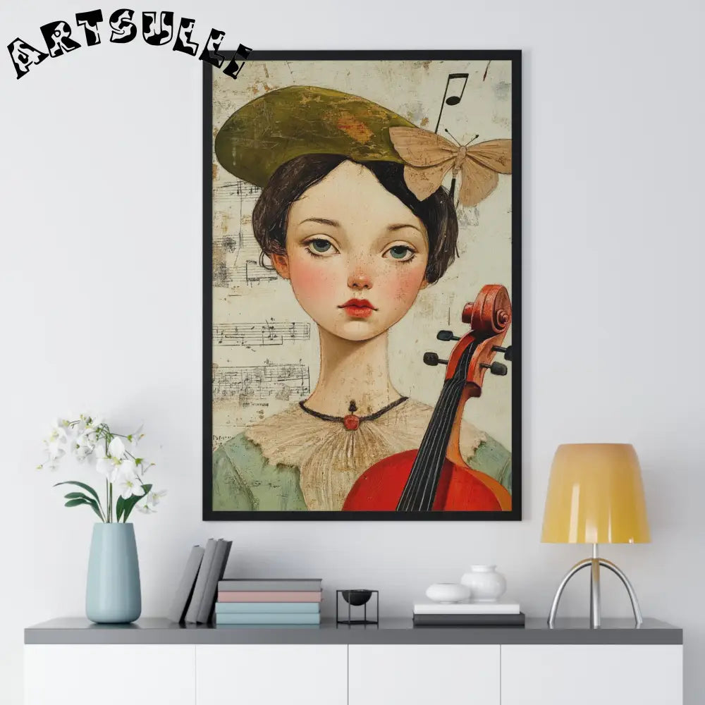 Girl with Violin Framed Poster, Artsulli - Art is Long, Life is Short, Poster, , , , , , , 