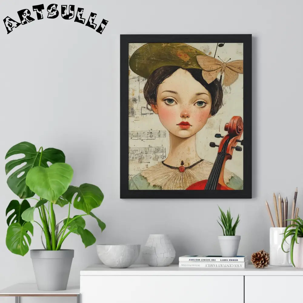 Girl with Violin Framed Poster, Artsulli - Art is Long, Life is Short, Poster, , , , , , , 