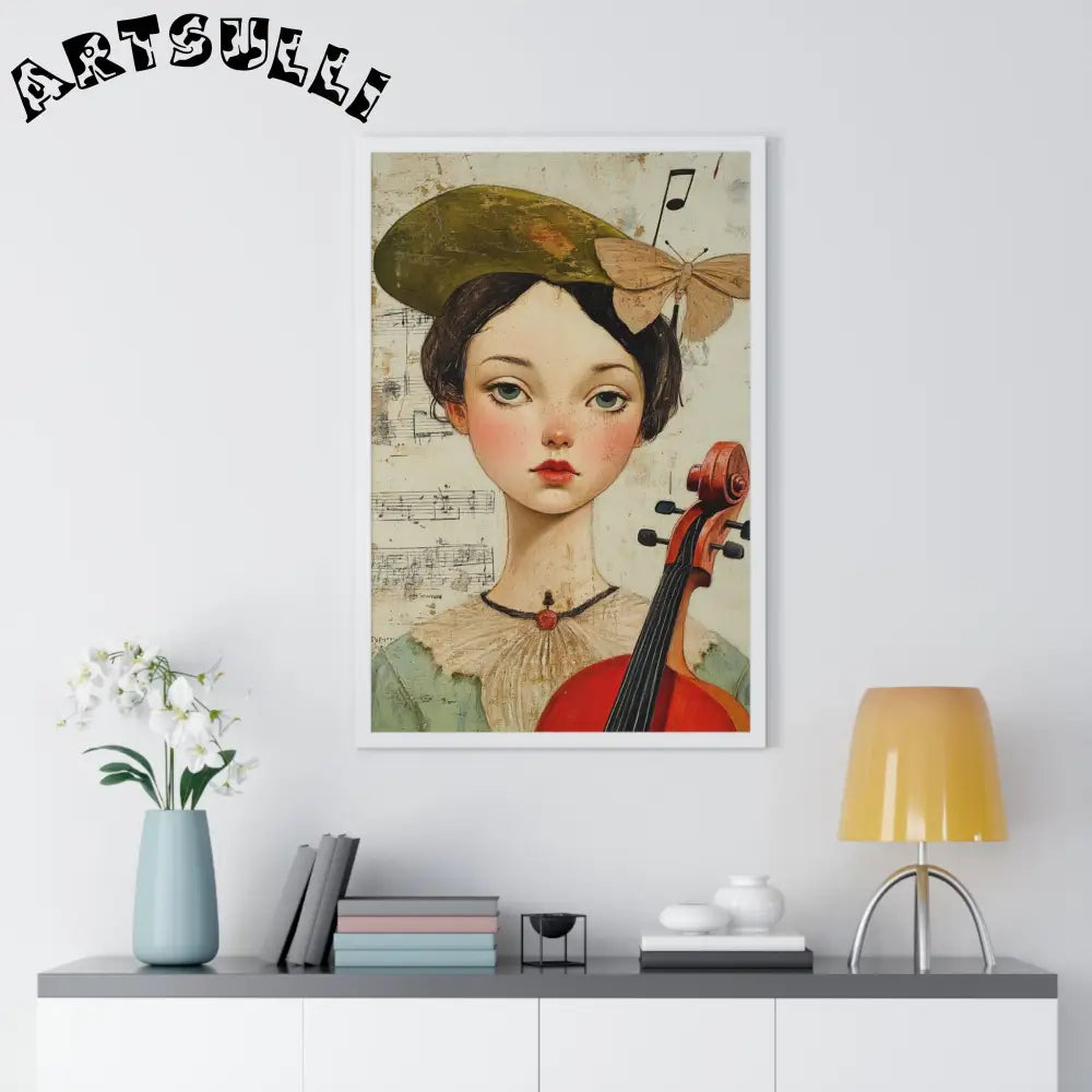 Girl with Violin Framed Poster, Artsulli - Art is Long, Life is Short, Poster, , , , , , , 