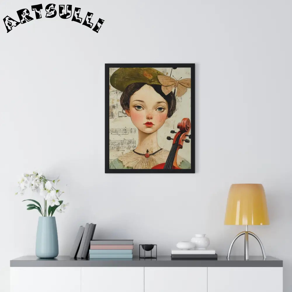 Girl with Violin Framed Poster, Artsulli - Art is Long, Life is Short, Poster, , , , , , , 