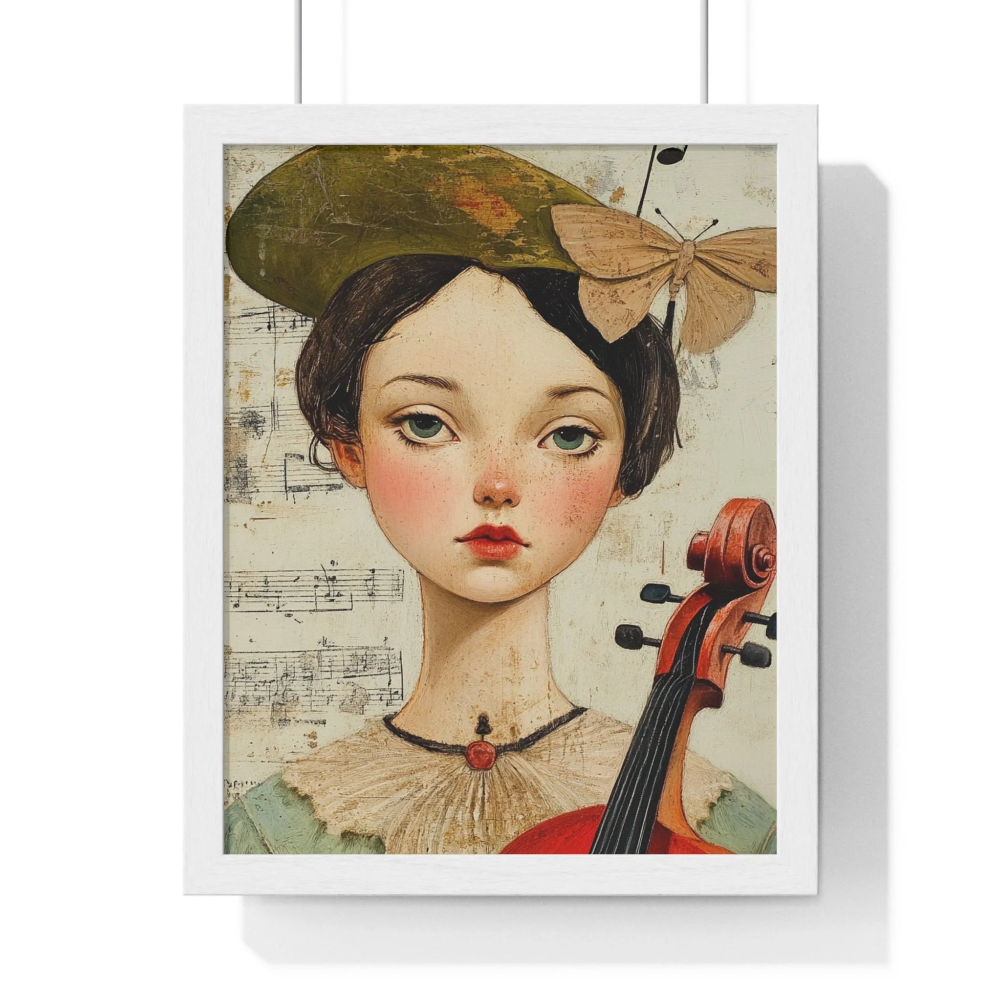 Buy The Best red cello gold accents butterfly By Artsulli x Color Printify - Girl with Violin Framed Poster - 2025