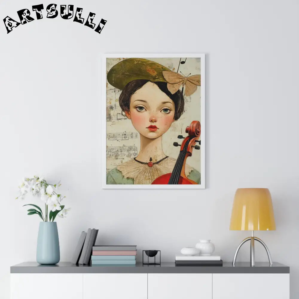Girl with Violin Framed Poster, Artsulli - Art is Long, Life is Short, Poster, , , , , , , 