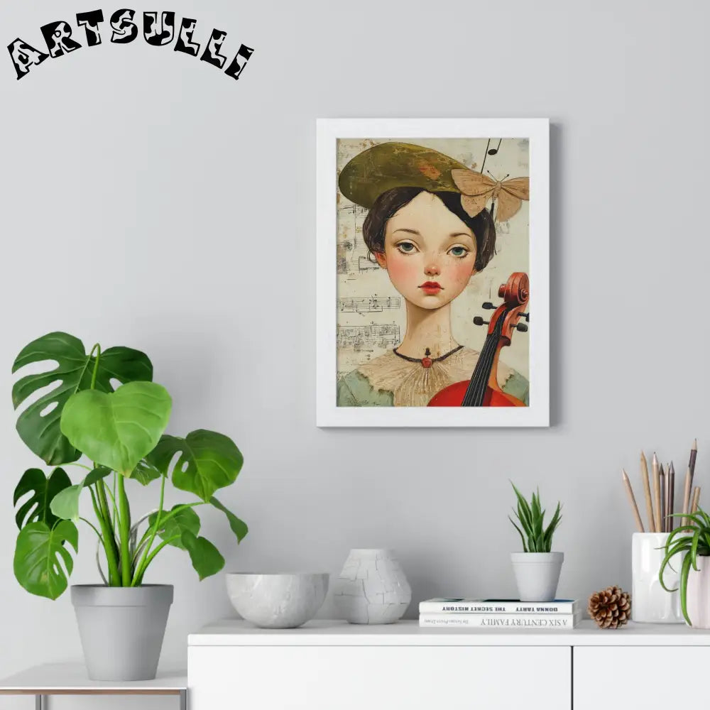 Girl with Violin Framed Poster, Artsulli - Art is Long, Life is Short, Poster, , , , , , , 