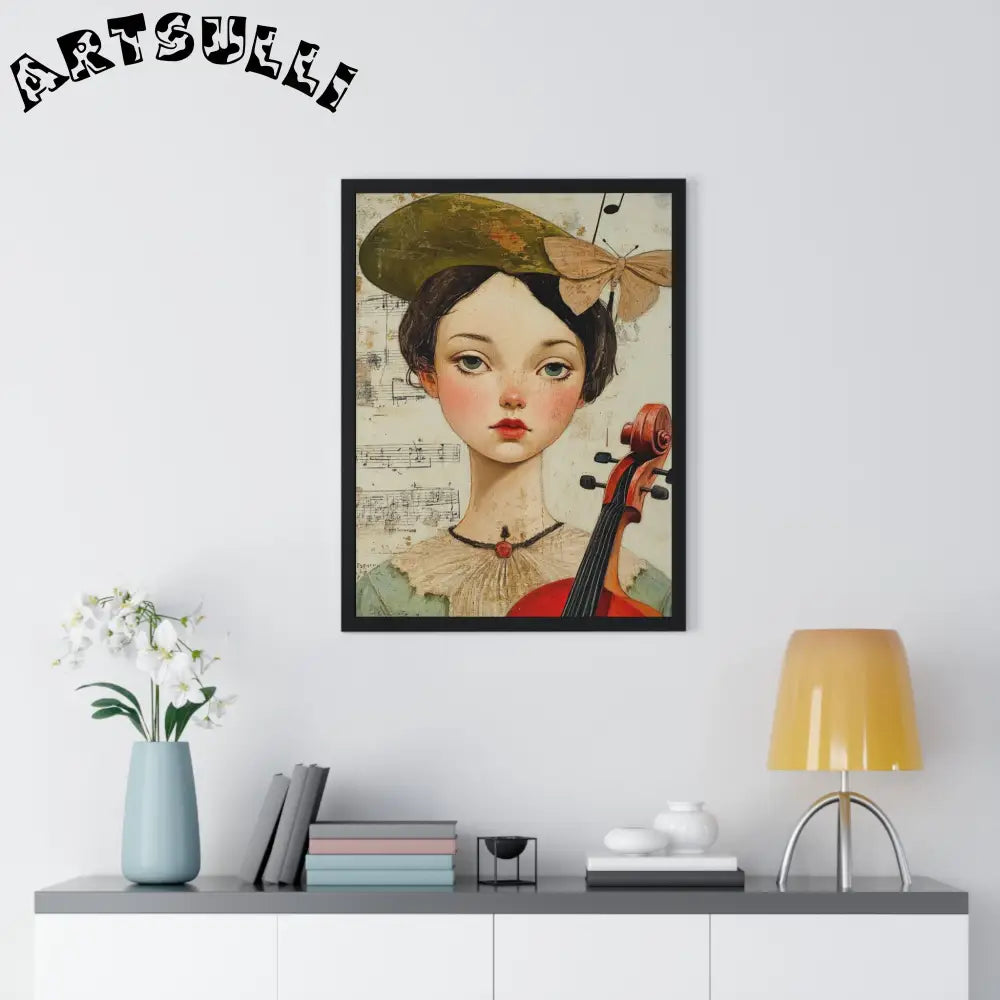 Girl with Violin Framed Poster, Artsulli - Art is Long, Life is Short, Poster, , , , , , , 