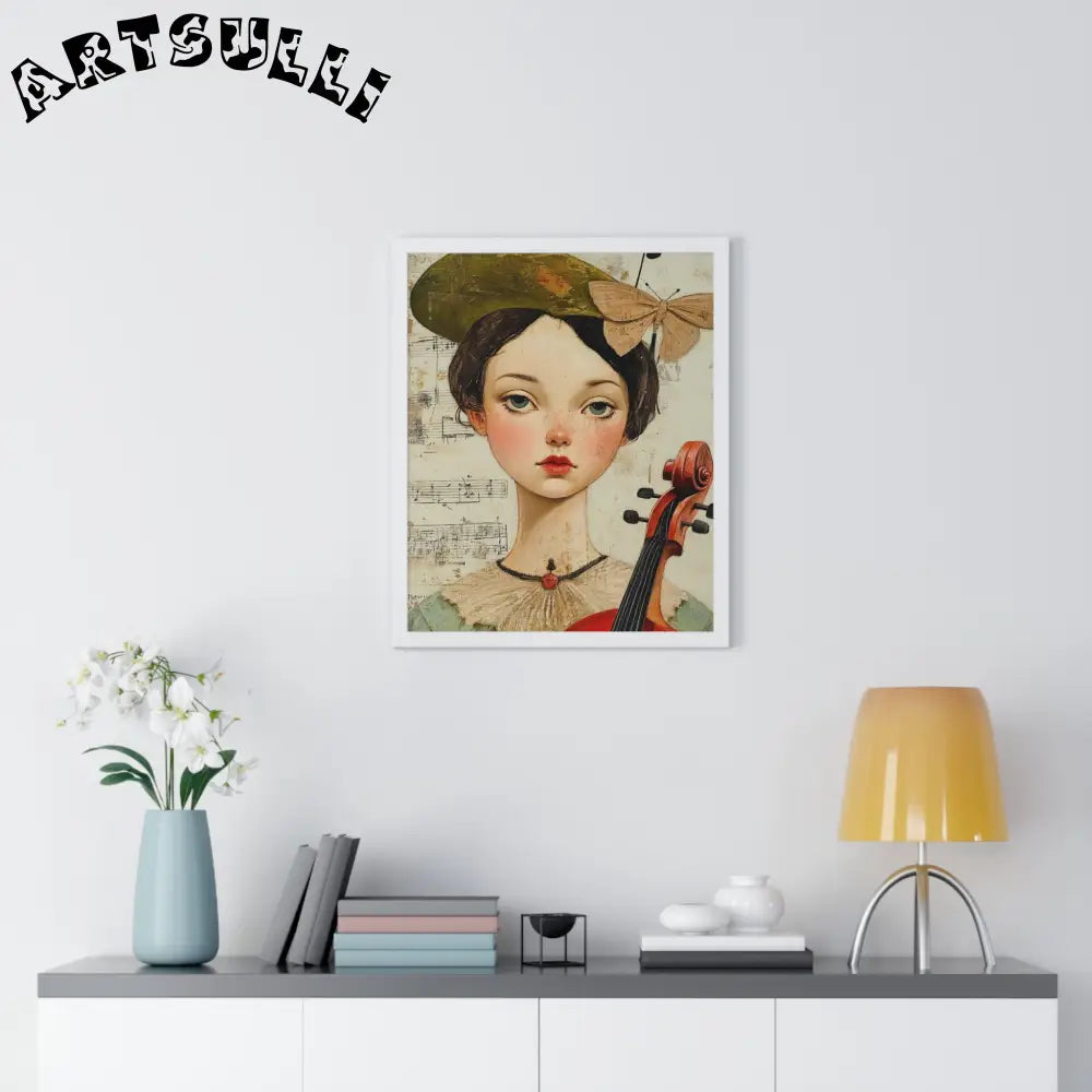 Girl with Violin Framed Poster, Artsulli - Art is Long, Life is Short, Poster, , , , , , , 
