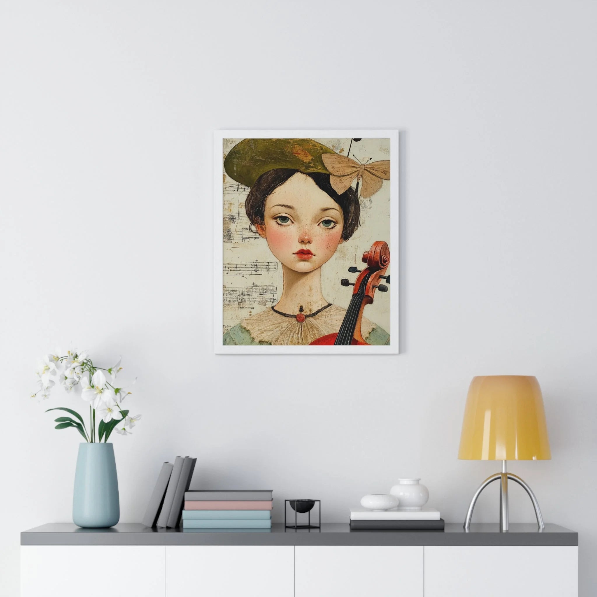 Buy The Best framed portrait girl violin brown By Artsulli x Color Printify - Girl with Violin Framed Poster - 2025