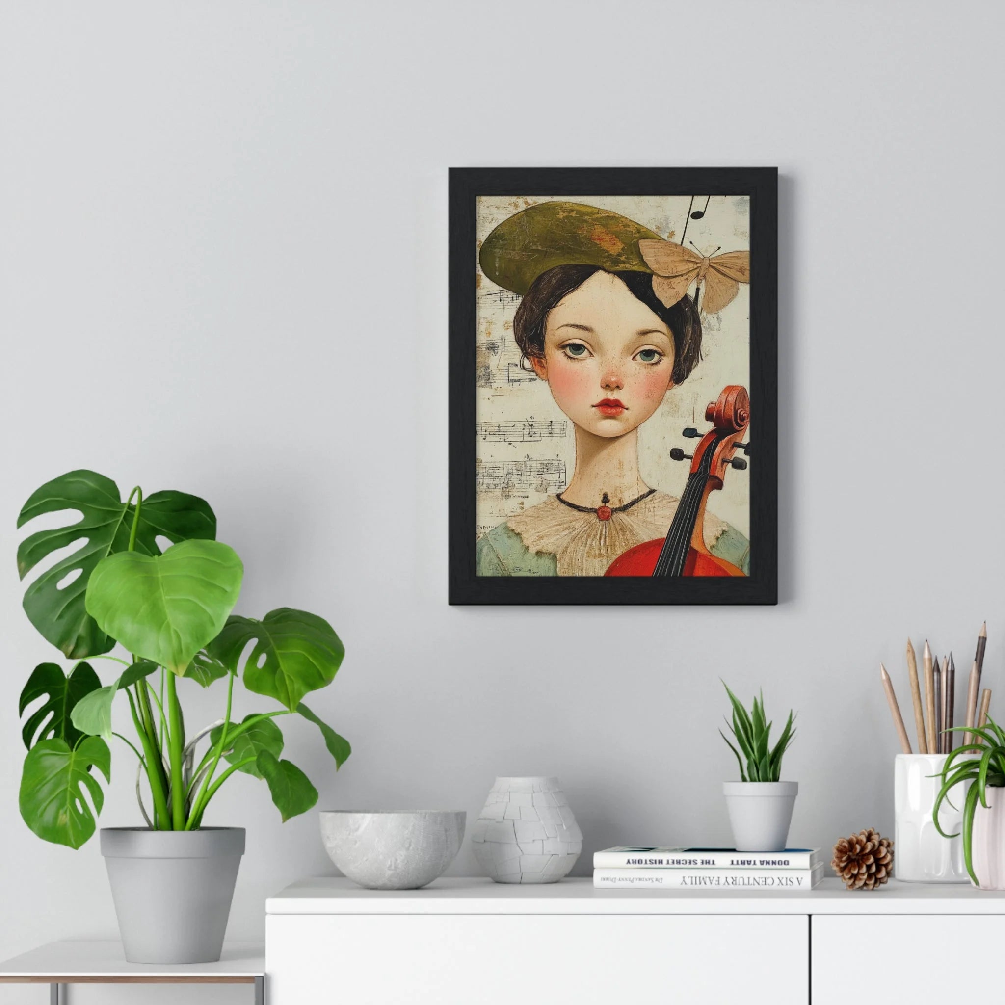 Buy The Best black framed art print woman By Artsulli x Color Printify - Girl with Violin Framed Poster - 2025