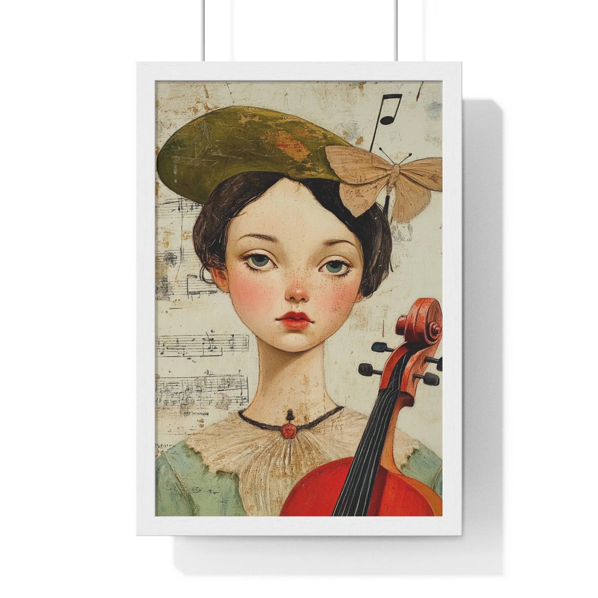 Buy The Best red cello gold accents butterfly By Artsulli x Color Printify - Girl with Violin Framed Poster - 2025