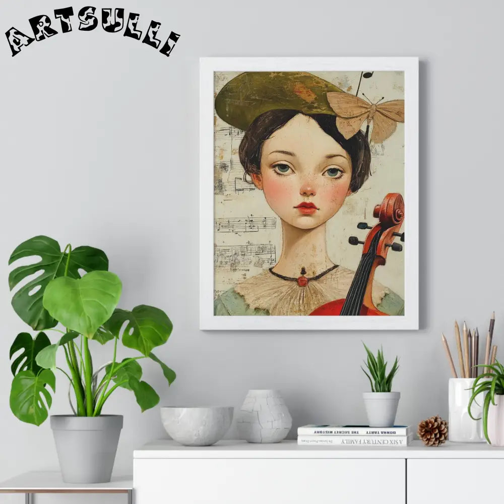 Girl with Violin Framed Poster, Artsulli - Art is Long, Life is Short, Poster, , , , , , , 