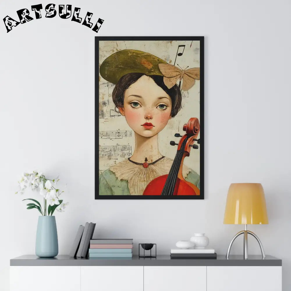 Girl with Violin Framed Poster, Artsulli - Art is Long, Life is Short, Poster, , , , , , , 