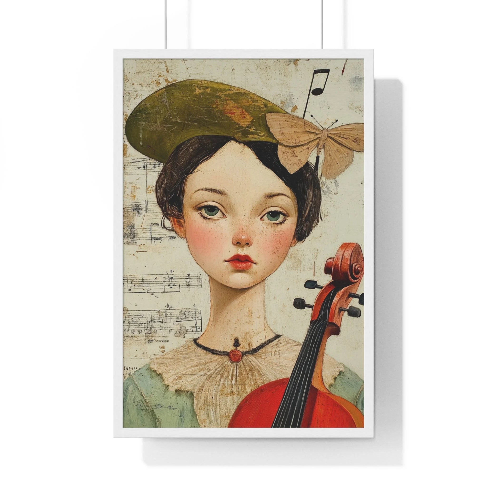 Buy The Best poster illustration girl violin By Artsulli x Color Printify - Girl with Violin Framed Poster - 2025