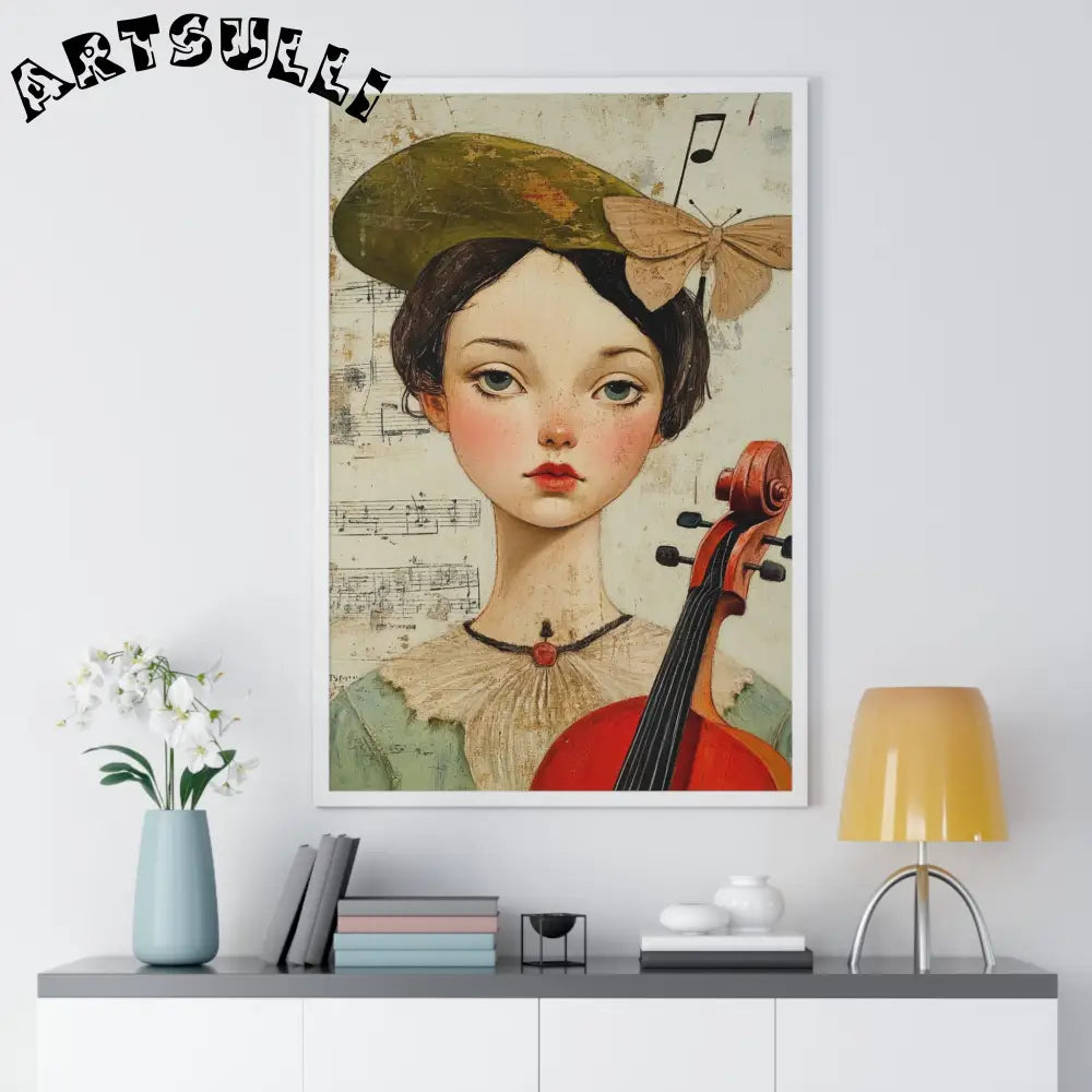 Girl with Violin Framed Poster, Artsulli - Art is Long, Life is Short, Poster, , , , , , , 