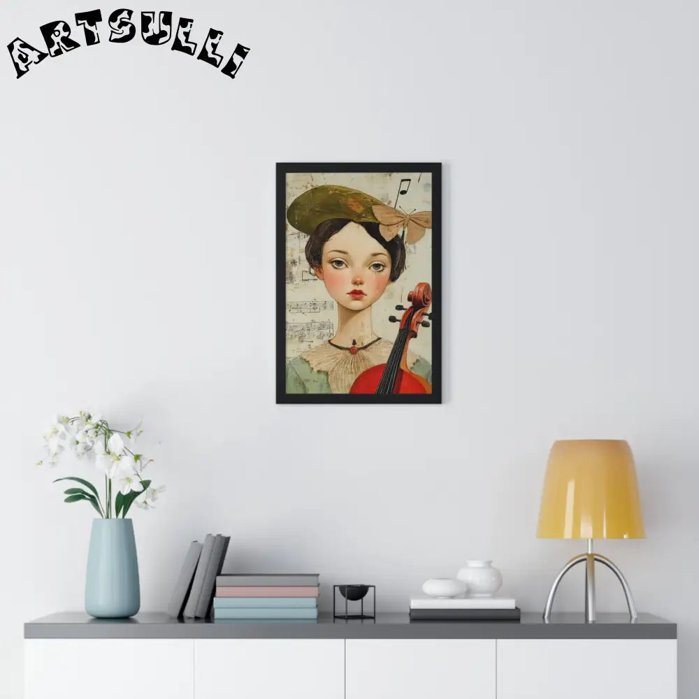 Girl with Violin Framed Poster, Artsulli - Art is Long, Life is Short, Poster, , , , , , , 