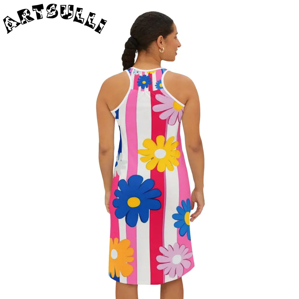 Girls Floral Dress in a Soft Jersey-Knit Fabric Blend, Artsulli - Art is Long, Life is Short, Tank Top, , , , , , , 