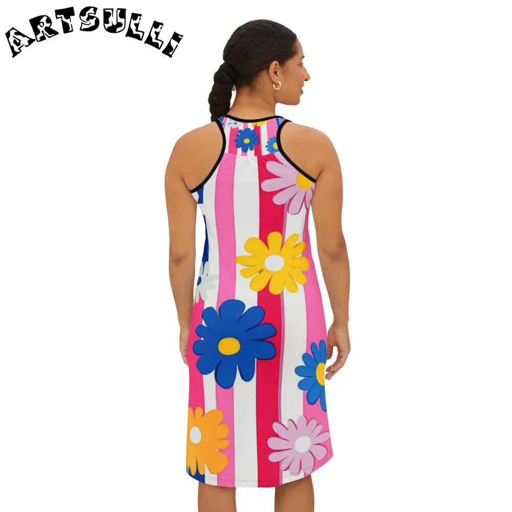 Girls Floral Dress in a Soft Jersey-Knit Fabric Blend, Artsulli - Art is Long, Life is Short, Tank Top, , , , , , , 
