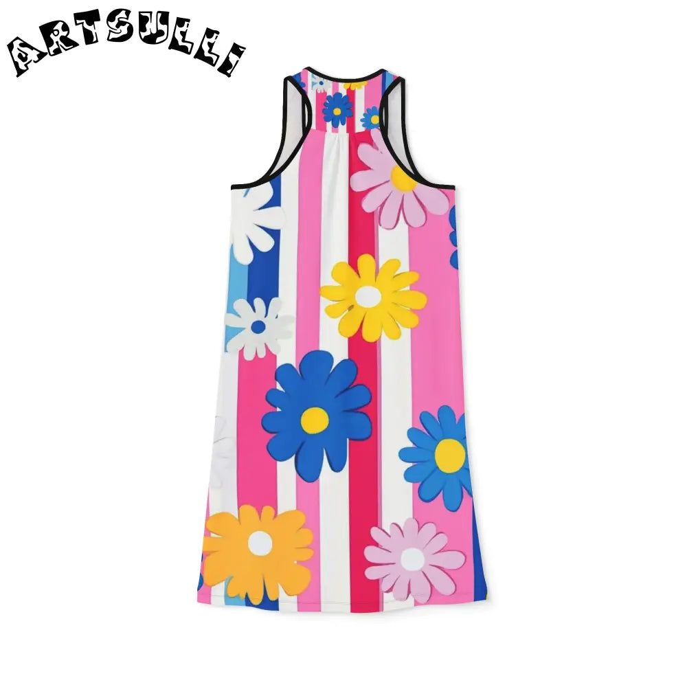 Girls Floral Dress in a Soft Jersey-Knit Fabric Blend, Artsulli - Art is Long, Life is Short, Tank Top, , , , , , , 