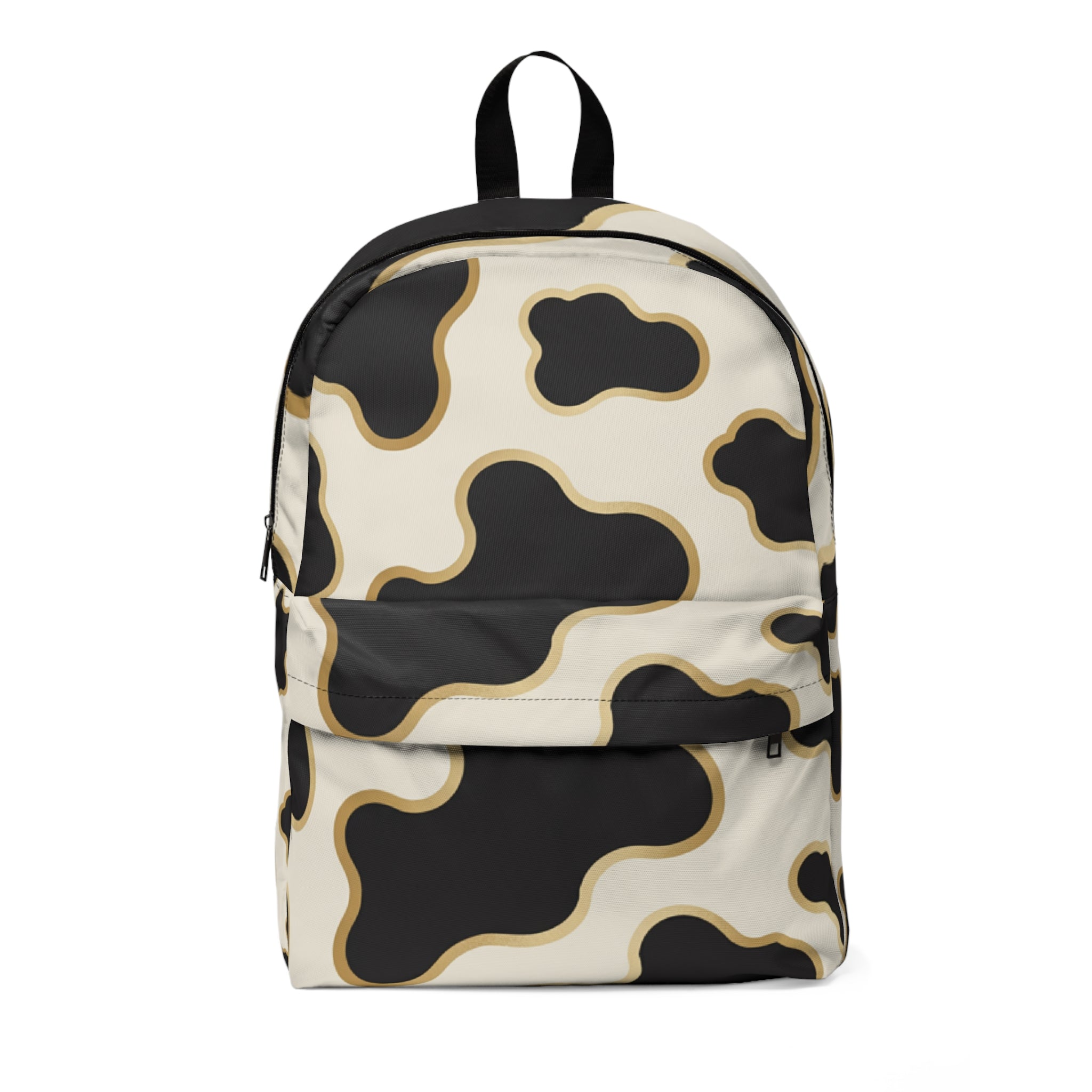 Printify Gold Outline Cow Print Backpack 2025
