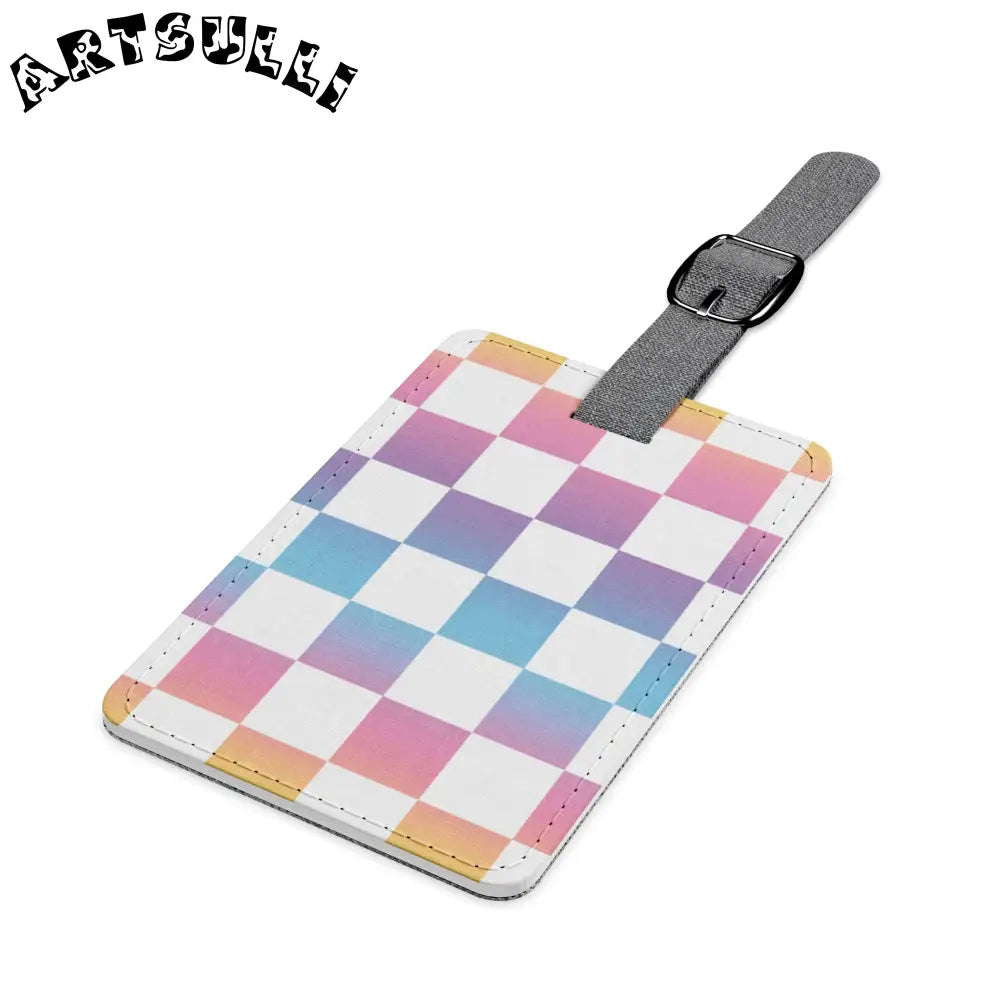 Gradient Checkered Personalized Luggage Tag, Artsulli - Art is Long, Life is Short, Accessories, , , , , , , 