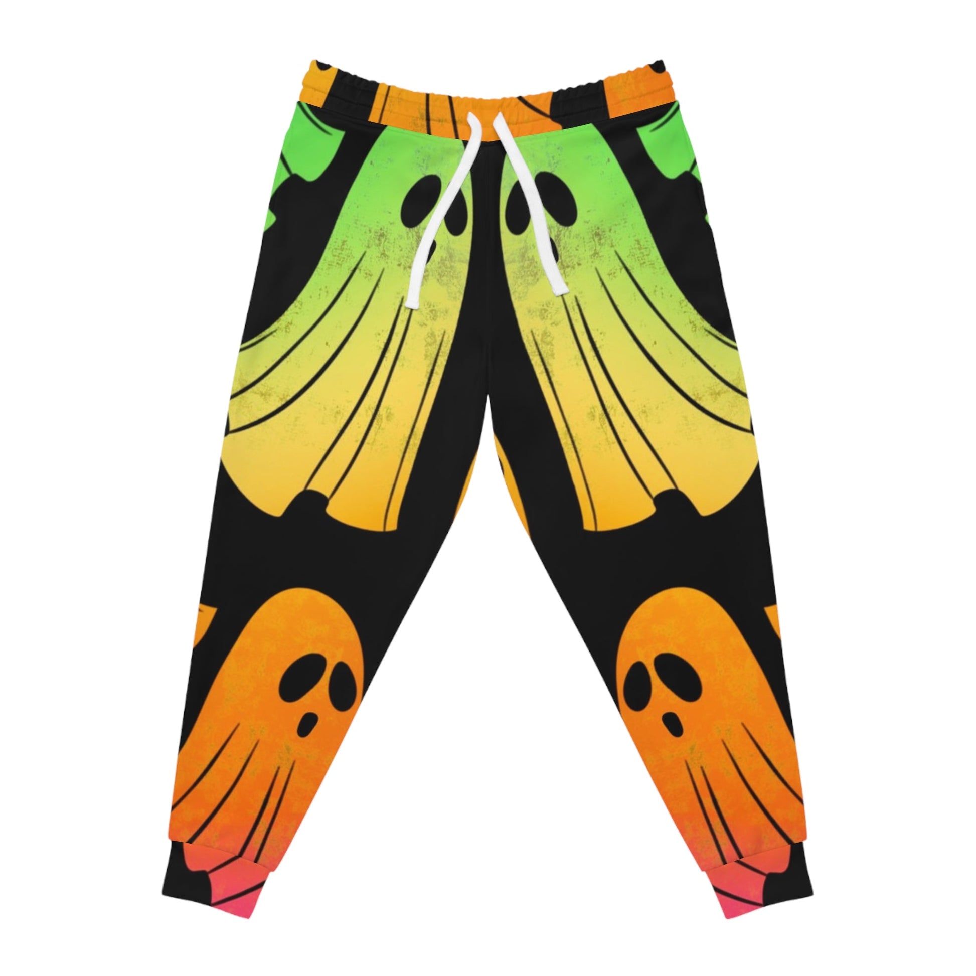 Gradient Ghost Pattern Joggers, Artsulli - Art is Long, Life is Short, All Over Prints, Size, S, Color, Seam thread color automatically matched to design, , , 20981294388691728946
