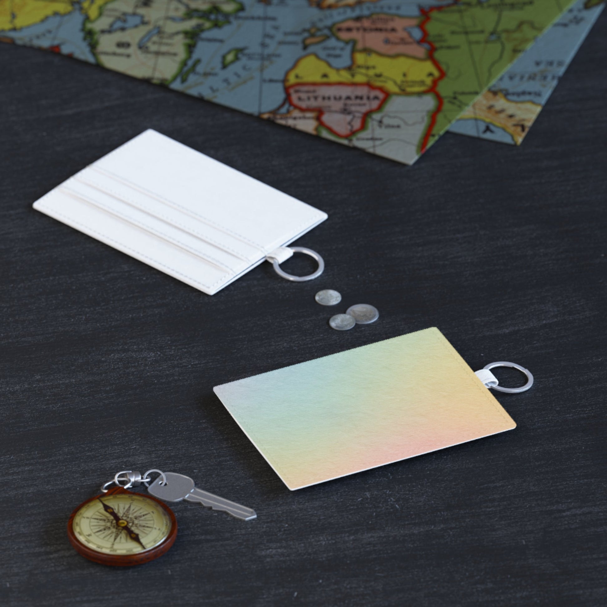 Printify Gradient Pastel Rainbow Card Holder with Keyring 2025