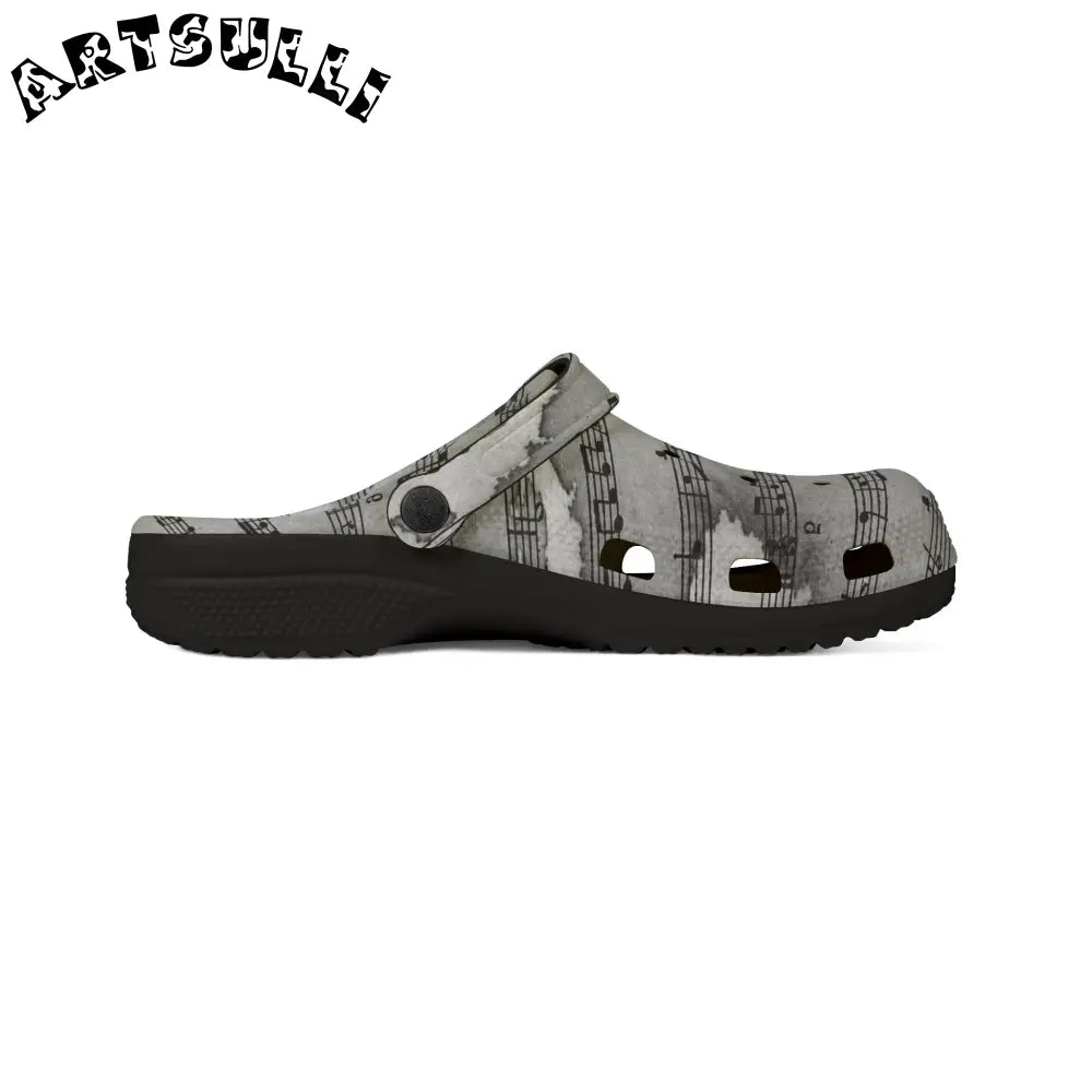 Gray Musical Note EVA Foam Clogs, Artsulli - Art is Long, Life is Short, Shoes, , , , , , , 