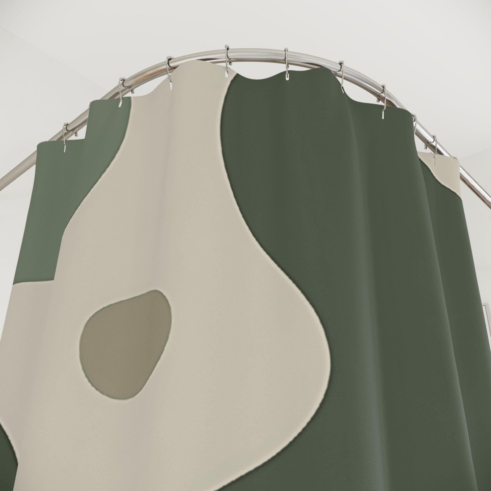 Green and Beige Abstract Shower Curtain, Artsulli - Art is Long, Life is Short, Home Decor, , , , , , , 