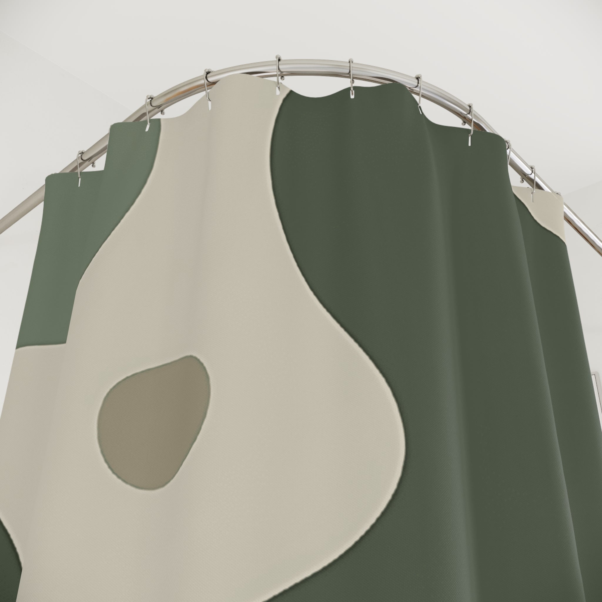Green and Beige Abstract Shower Curtain, Artsulli - Art is Long, Life is Short, Home Decor, , , , , , , 